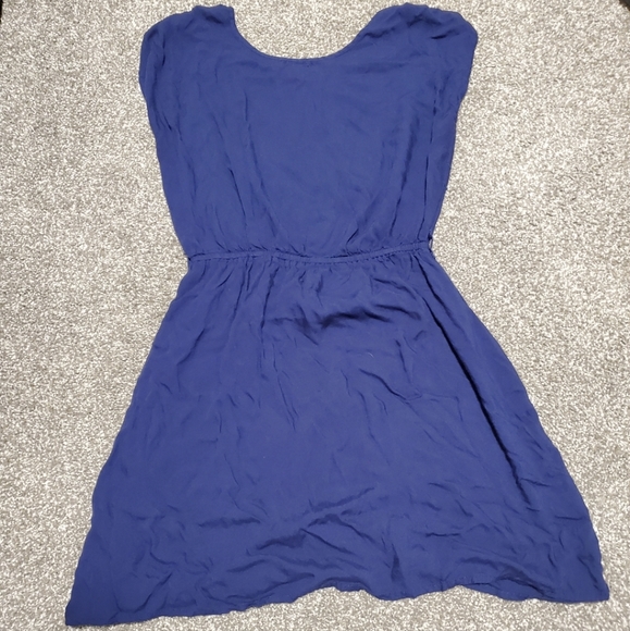 COPY - 10/$30 Like new, indigo summer dress with net detailing at neck - Picture 2 of 5